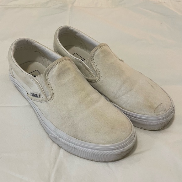 Vans Shoes - Vans white slip on vans size 7.5 womens